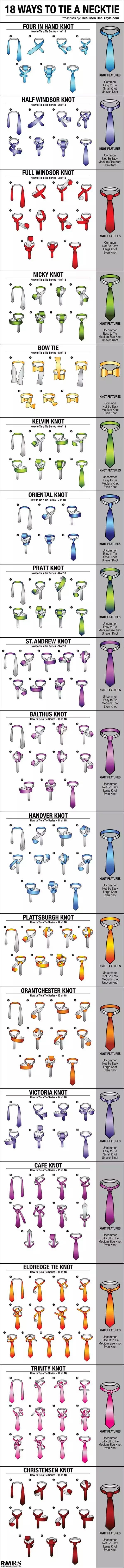 18 ways to tie a necktie
