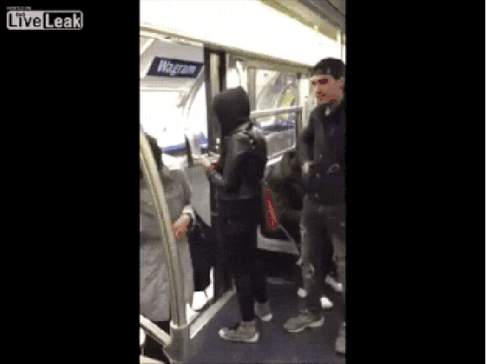 Man pushes woman off train