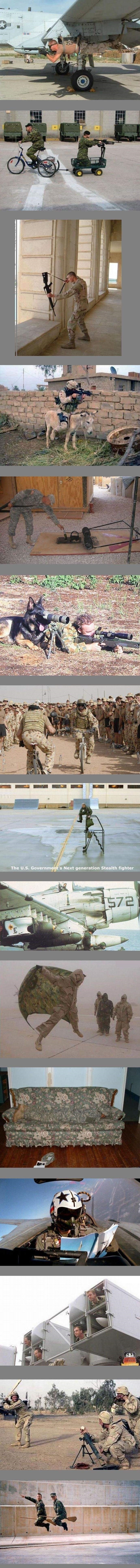 Soldiers messing around