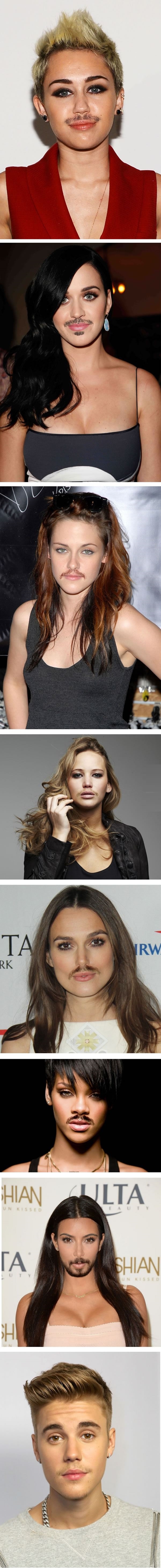 Female celebs with a tache