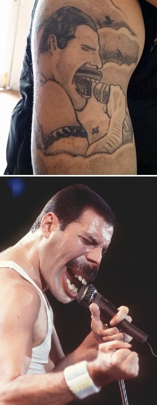 Freddie Mercury tattoo fail