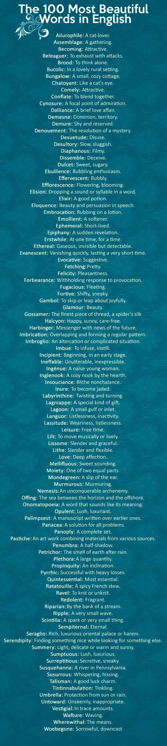 Beautiful words in English