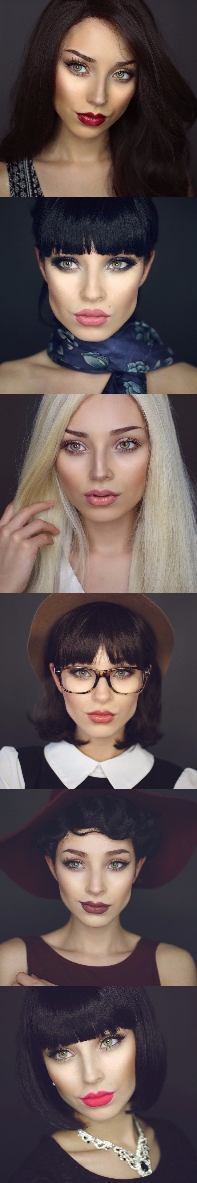 Same girl, different makeup