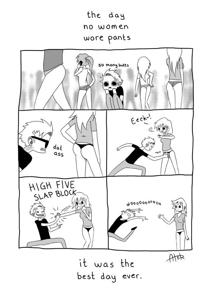 When women wore no pants