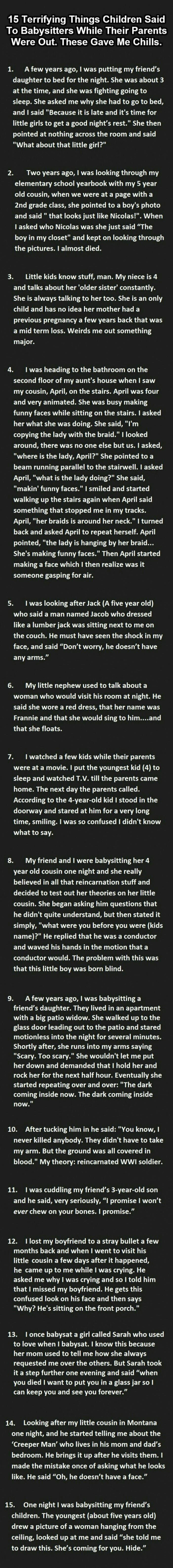 Terrifying things by kids