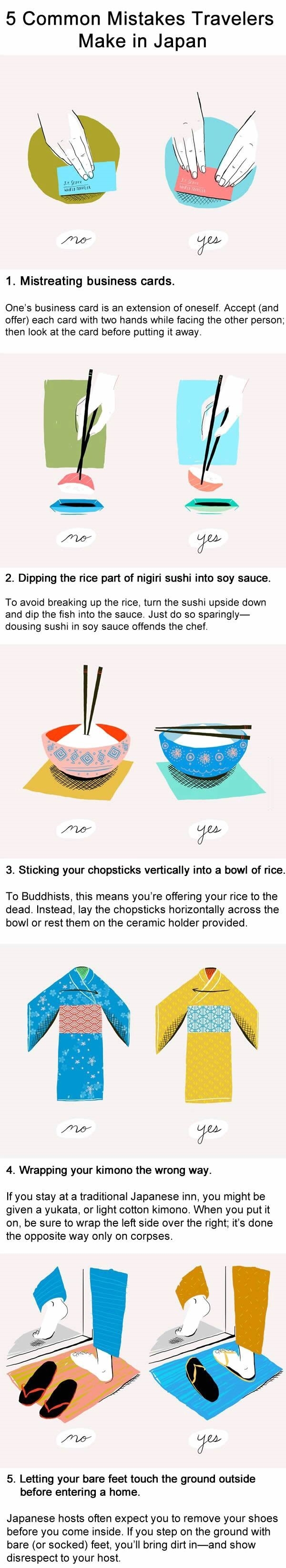 Traveler mistakes in Japan