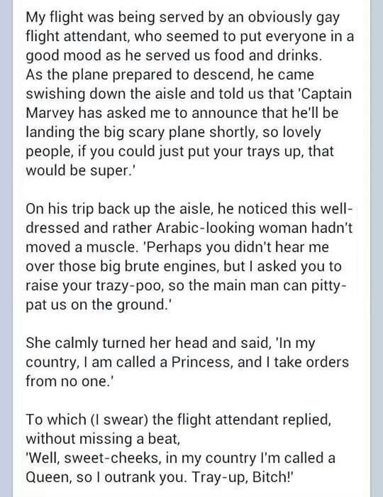 The gay flight attendant