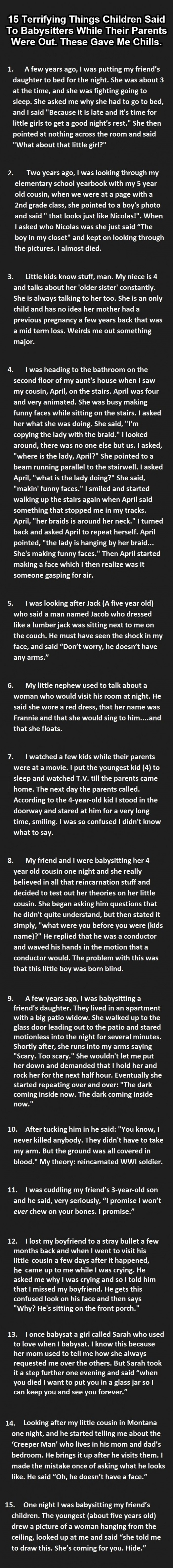 Chilling things said by kids