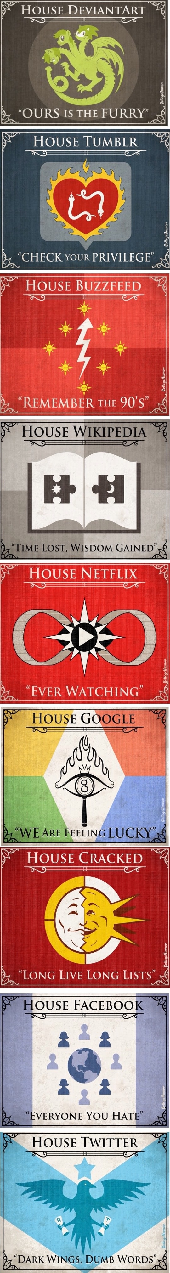 Social media as GoT houses