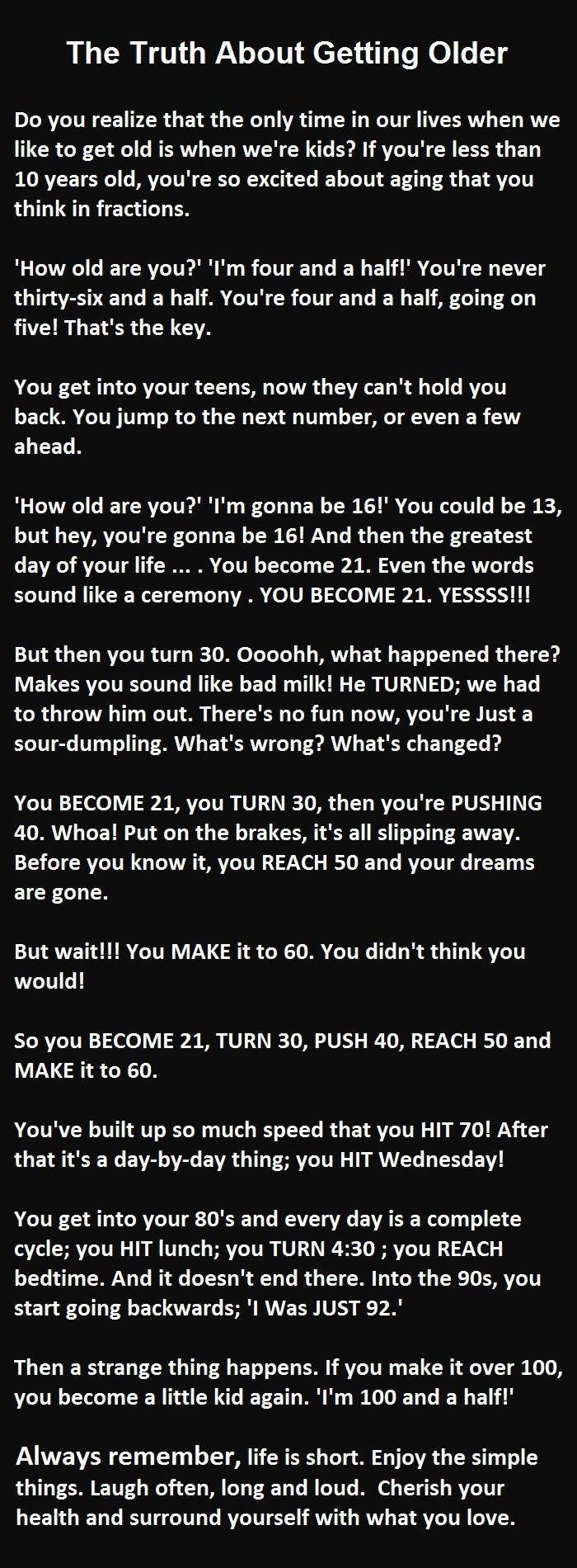 Truth about getting older