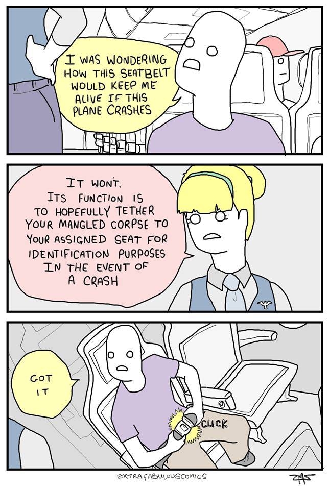 Use of airplane seatbelts