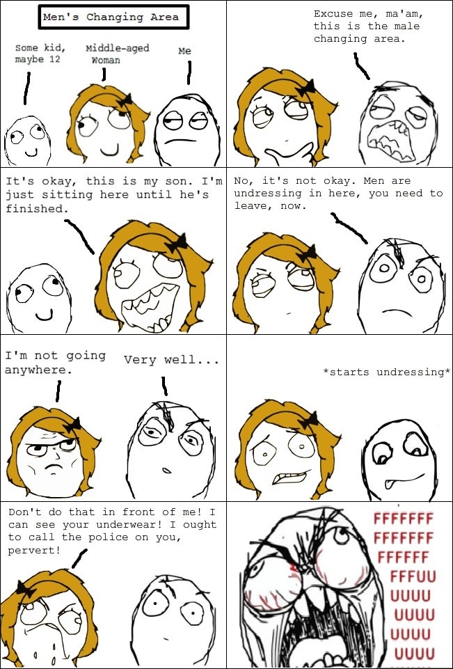 Woman in the men's room