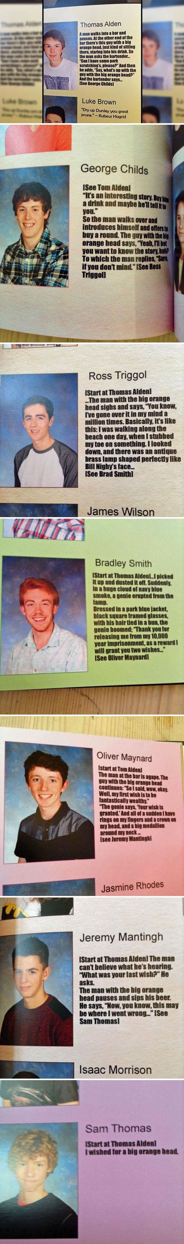 Elaborate yearbook joke