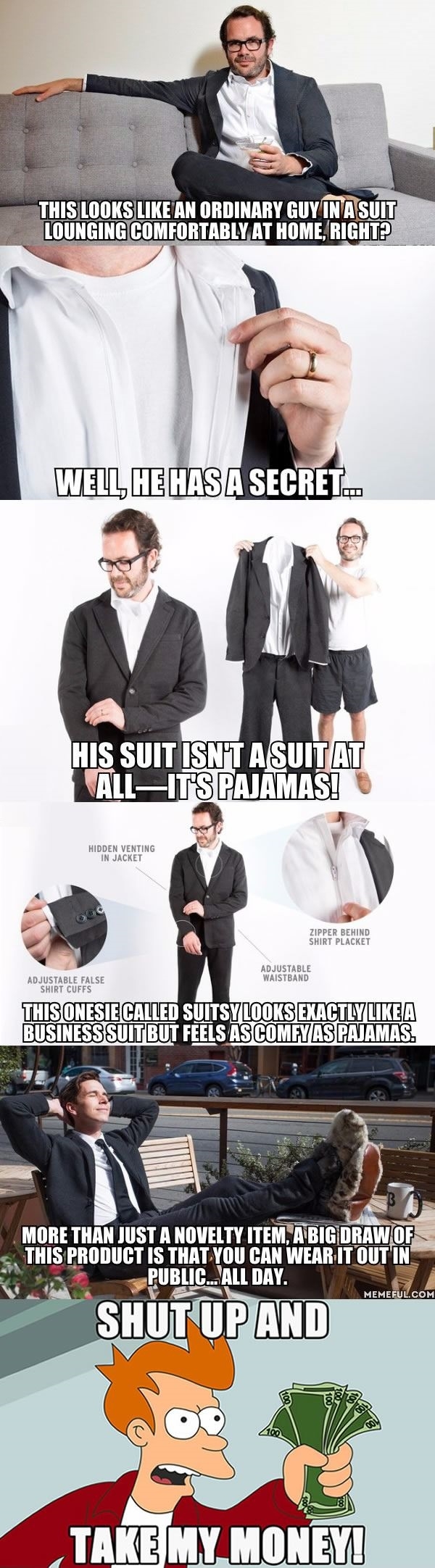 Suit & pyjamas in one