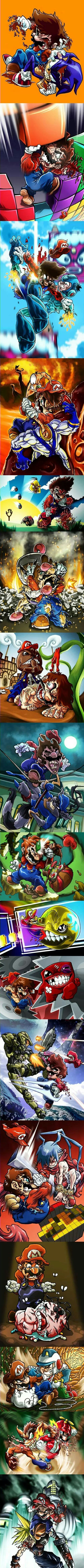 Mario in creepy style