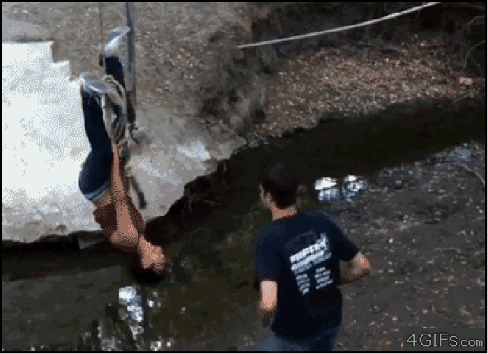 Rope swing fail