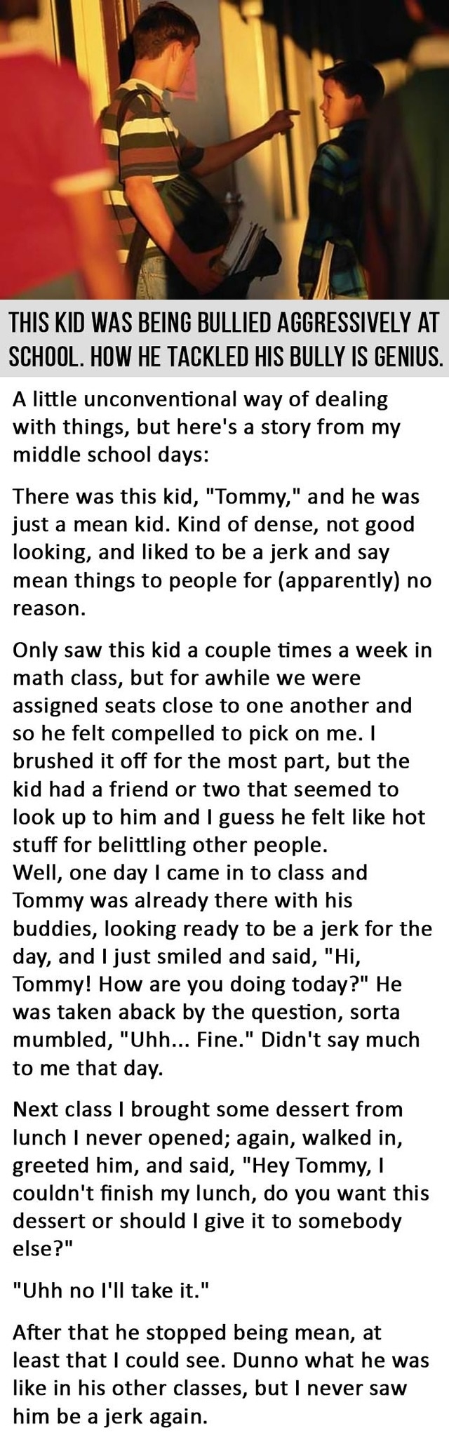 Kid tackles his bully