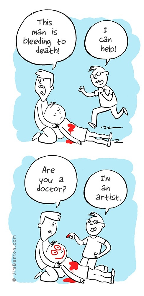He's bleeding to death!
