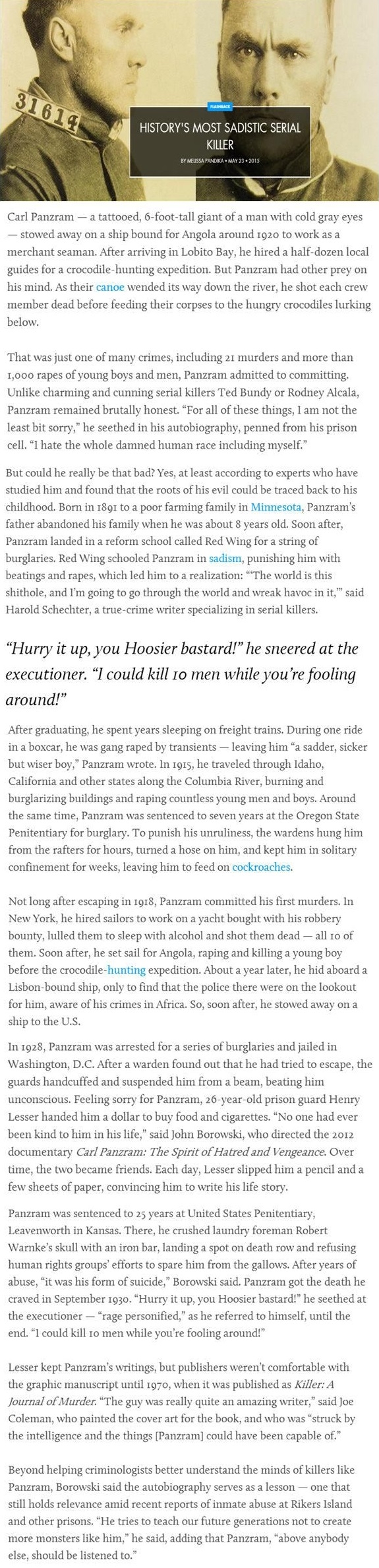 History's most sadistic killer