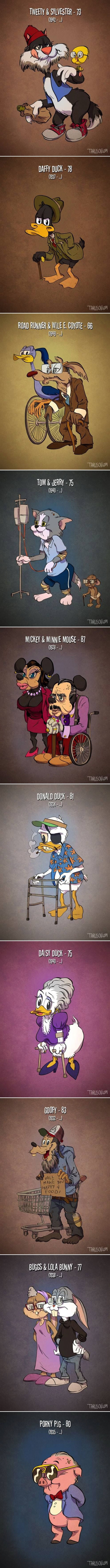 Actual ages of cartoons