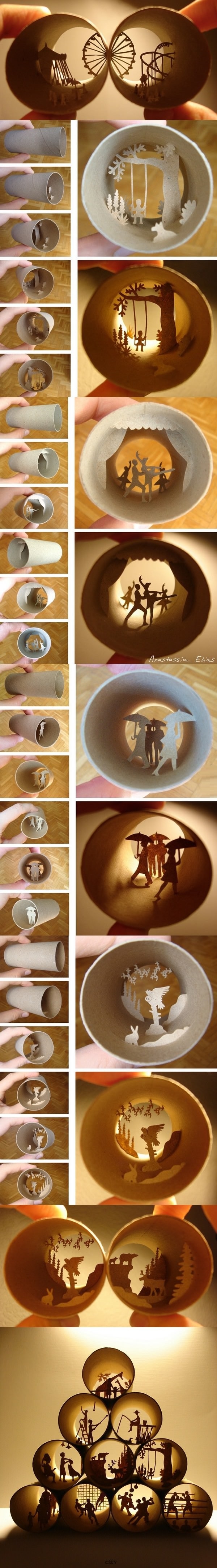 Toilet paper roll art