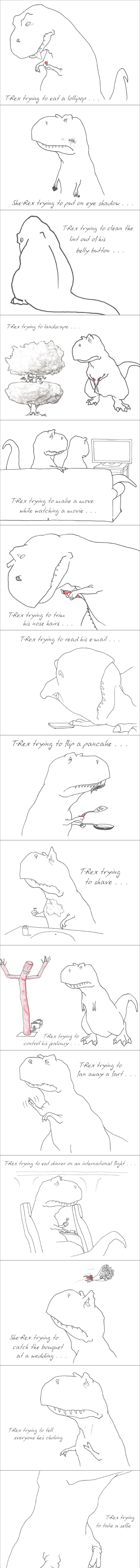T-rex trying and trying