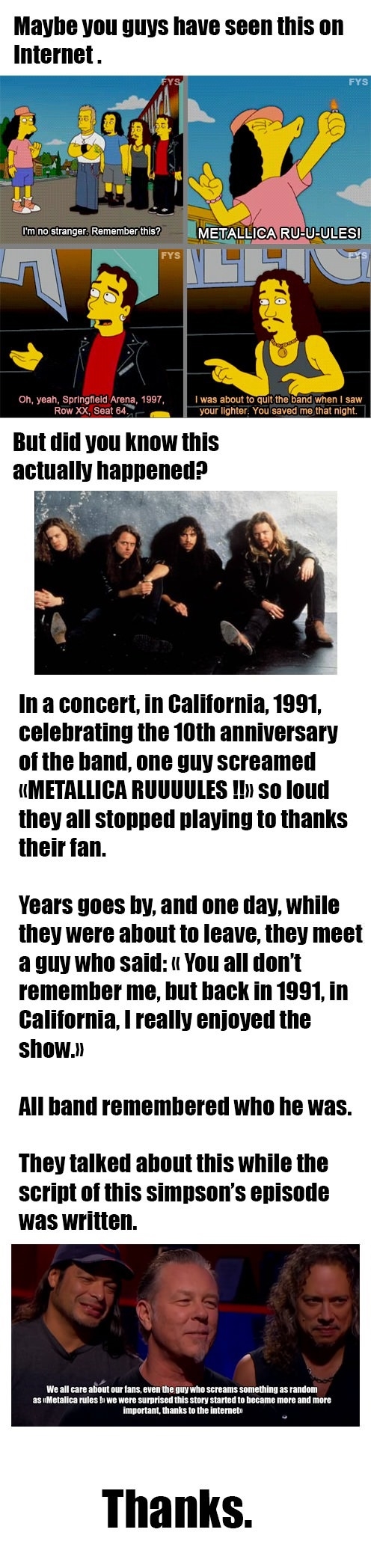 True story about Metallica