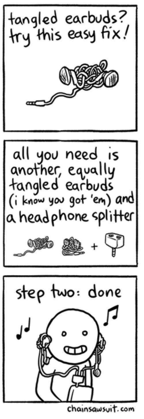Tangled earbud hack