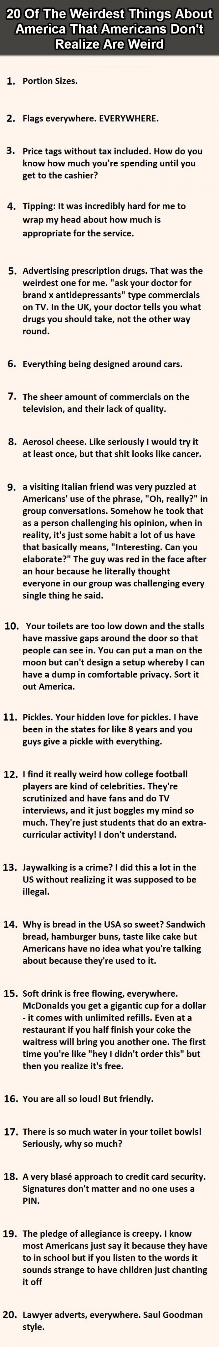 Weird things about USA