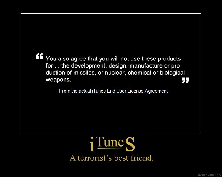 Warning To Itunes Terrorist