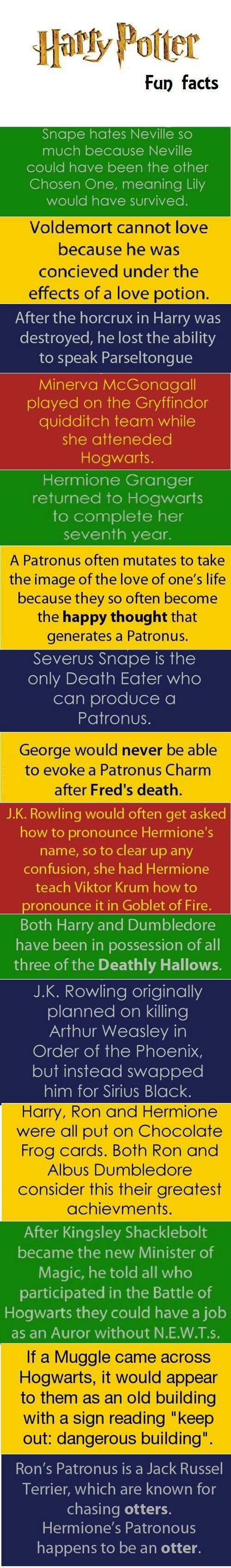 Harry Potter fun facts
