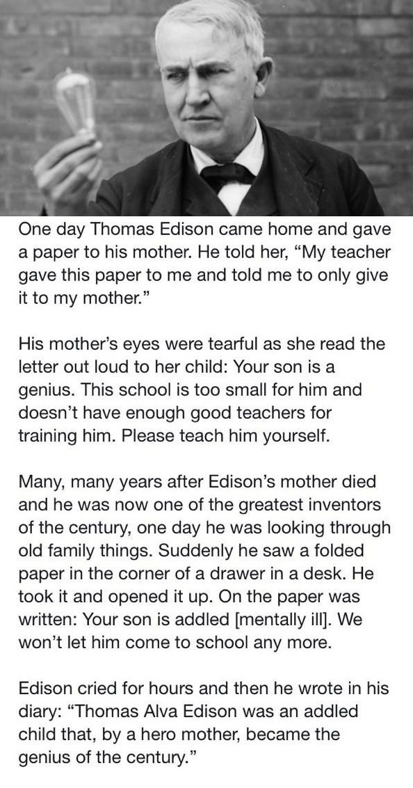 Salute to Edison's mother!