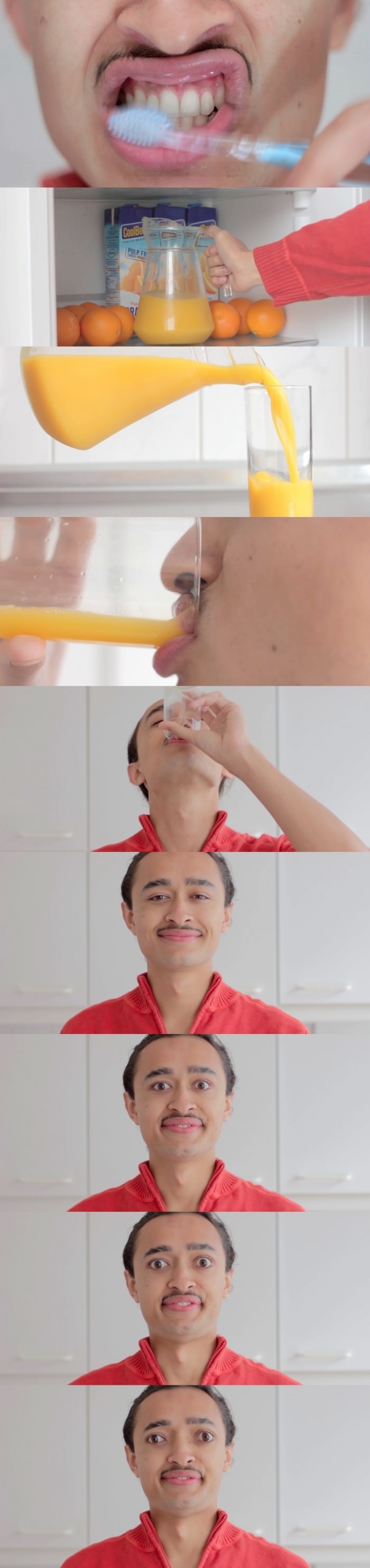 Toothpaste and orange juice