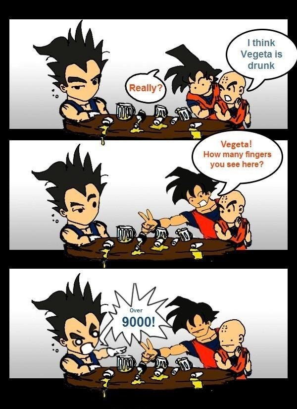 Vegeta is drunk