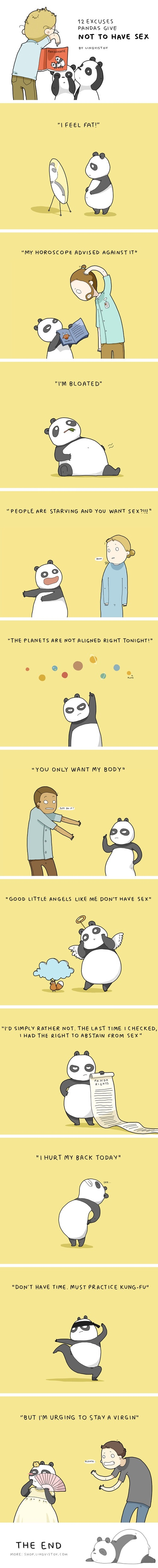 Excuses pandas give