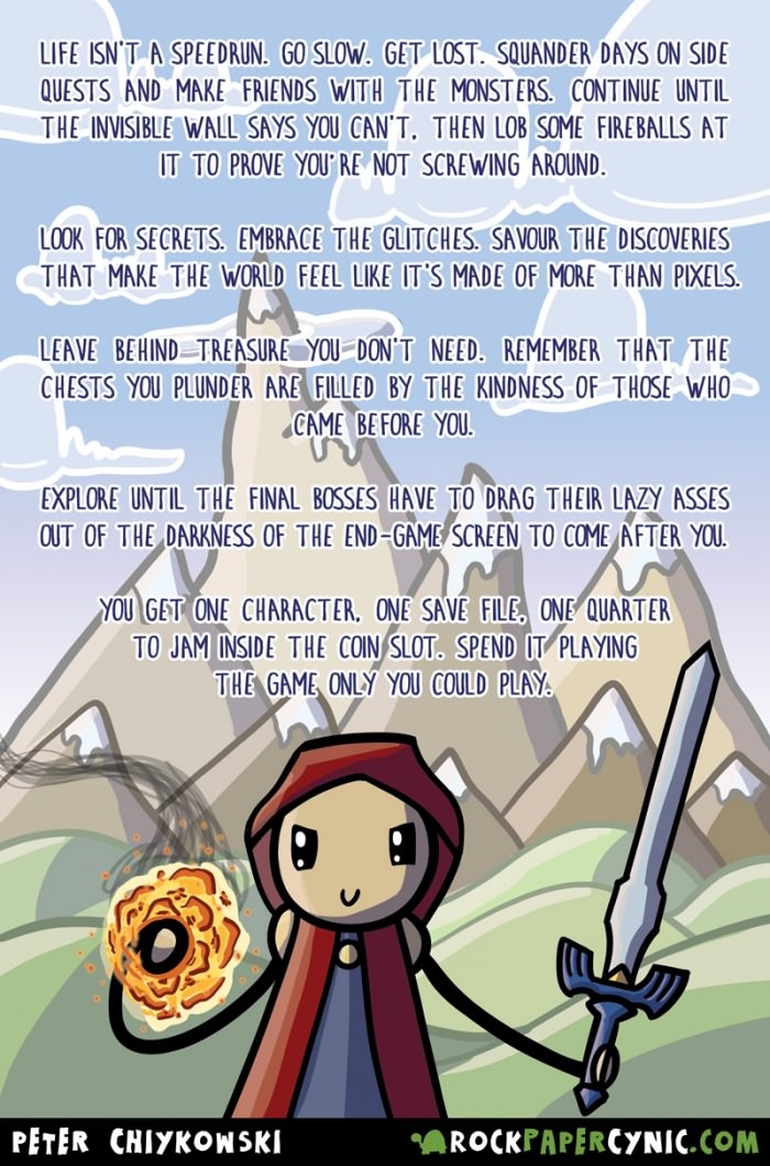 Life isn't a speedrun