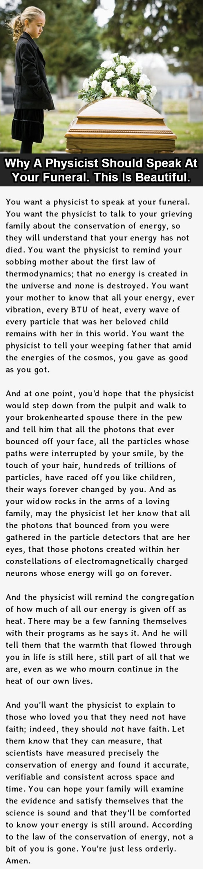 A physicist at your funeral