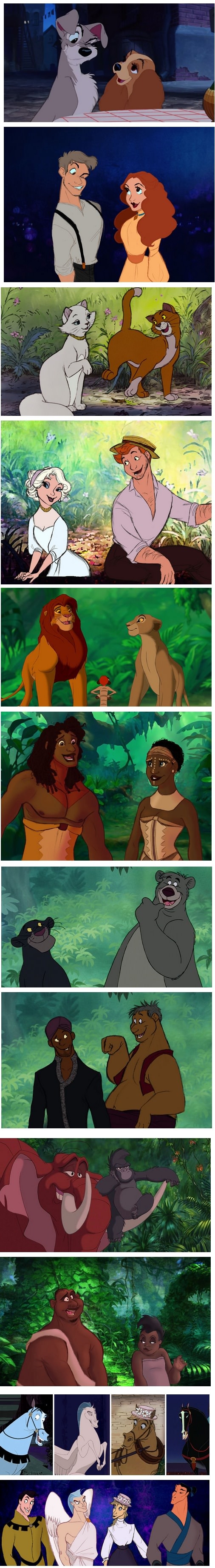 Disney animals in humanized