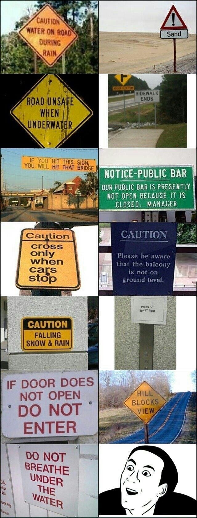 'You don't say' signs