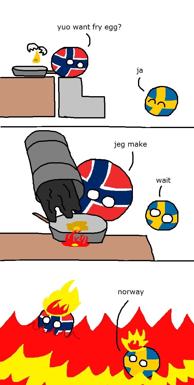 Norway fries an egg