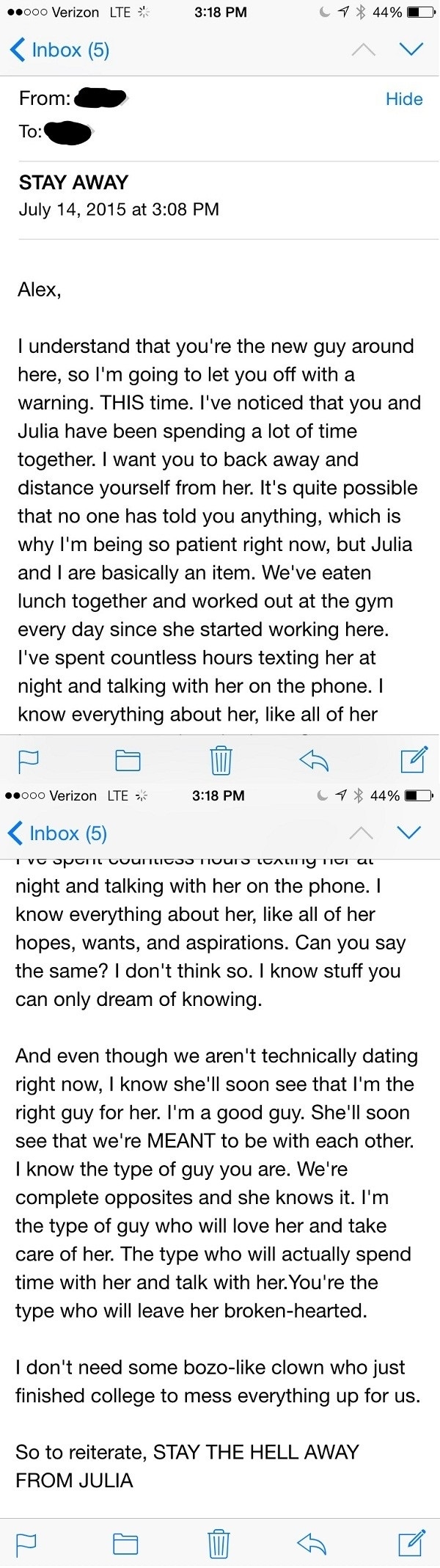 Email from a co-worker