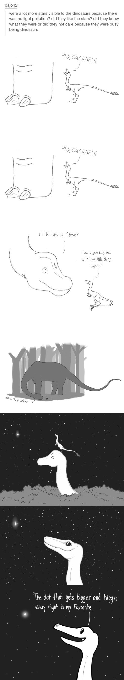 Dinosaurs enjoying stars