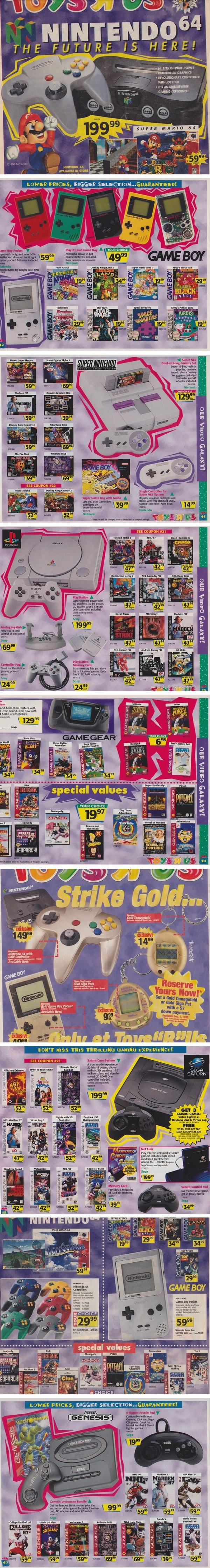 '96 Toys 'R' Us game ads