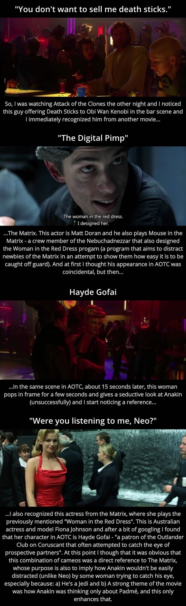 Matrix reference in Star Wars