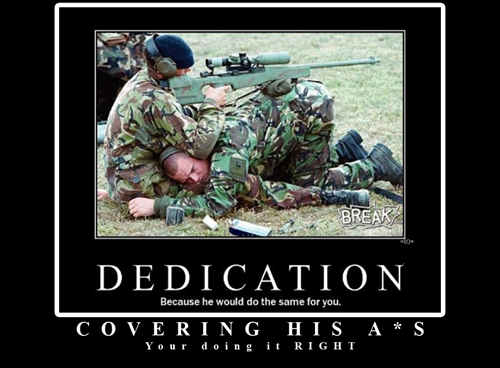 Covering his a**