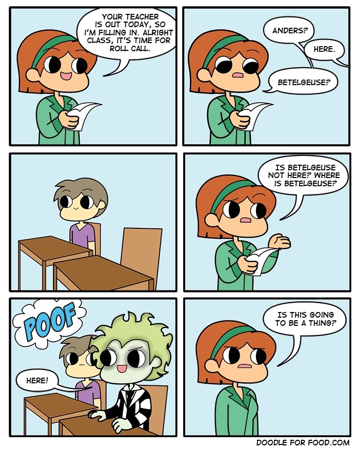 At least he shows up for class