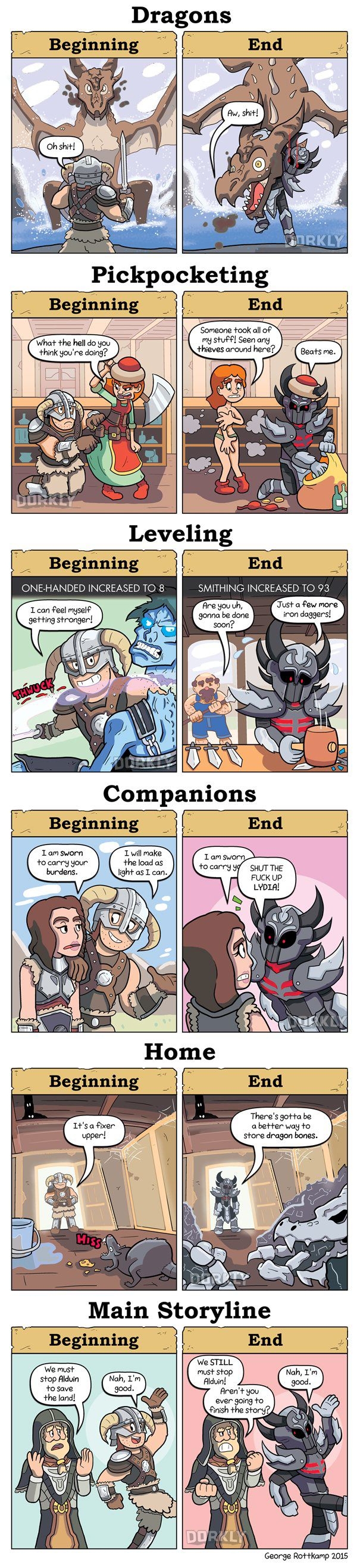 Skyrim: beginning vs end