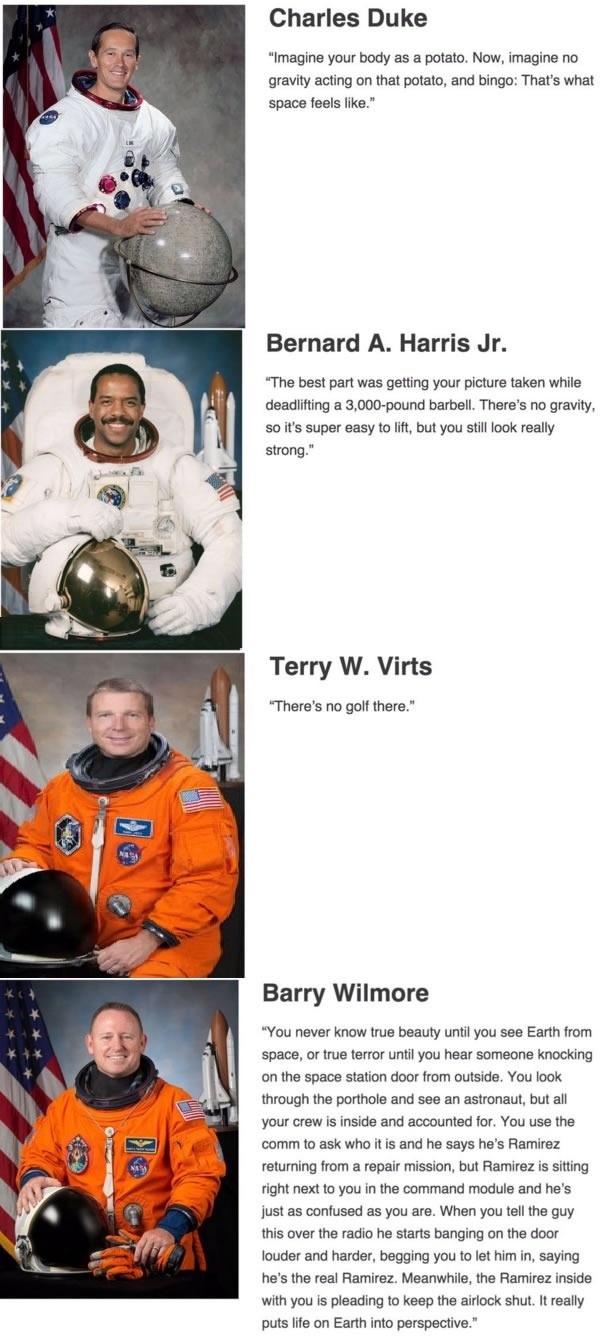 Astronauts describing space