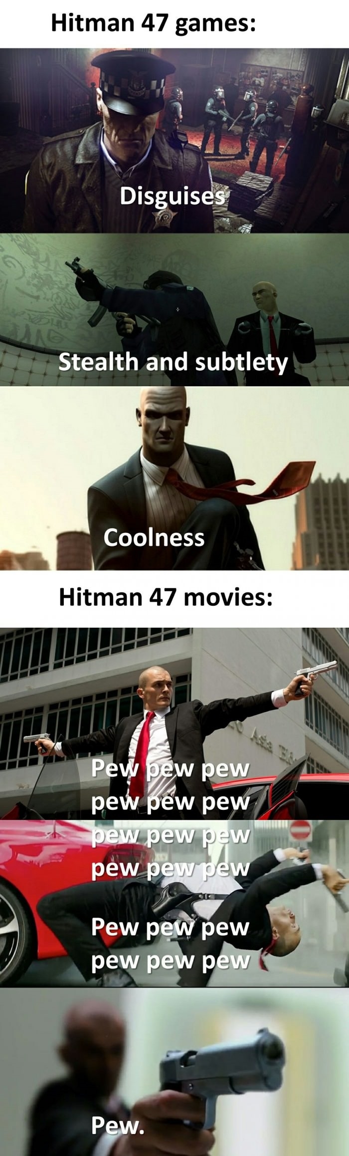 Hitman: game vs movie