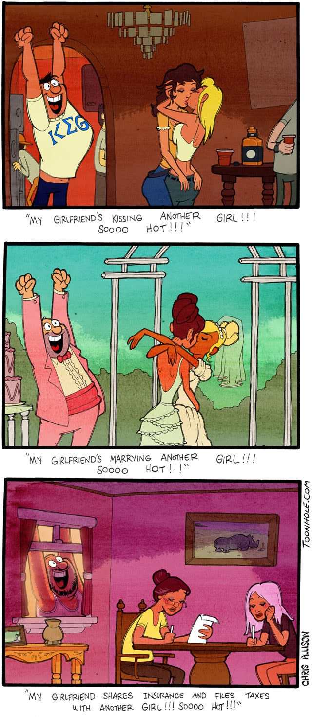 Girl on girl action, bro!